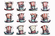 4th of July Top Hat Clipart, an Illustration by Design Market (Thumbnail 3 of 4)