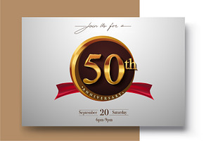 Gold Anniversary Logo, Greeting Card