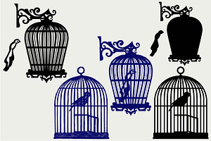 Birdcage And Bird SVG