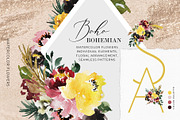 Watercolor Flower Clipart Boho Style, a Decorative Illustration by WalaPalette (Thumbnail 1 of 6)