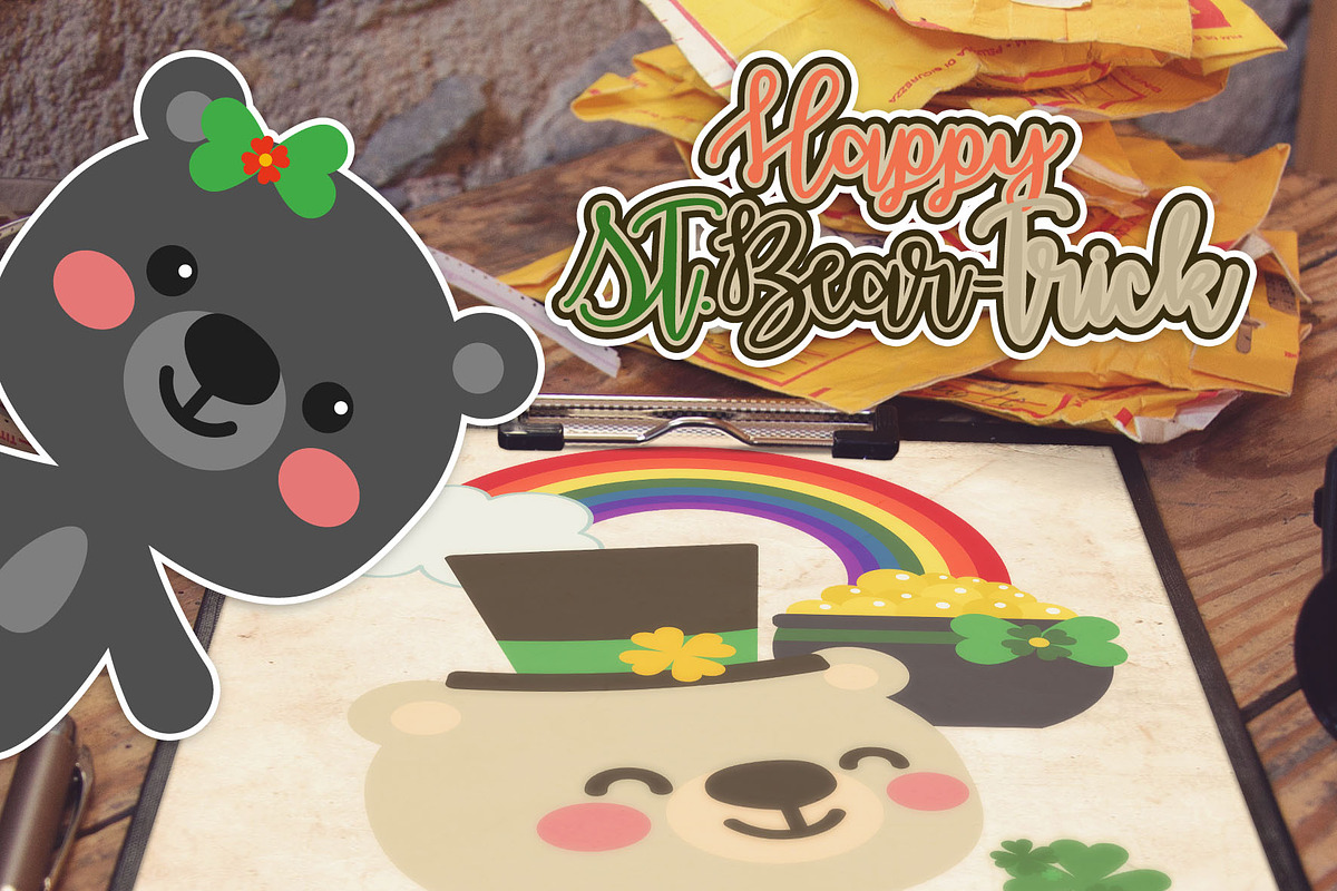 Happy St. Beartrick Day Clip Art, a Seasonal Illustration by Cozy Cat Design (Photo 7 of 10)