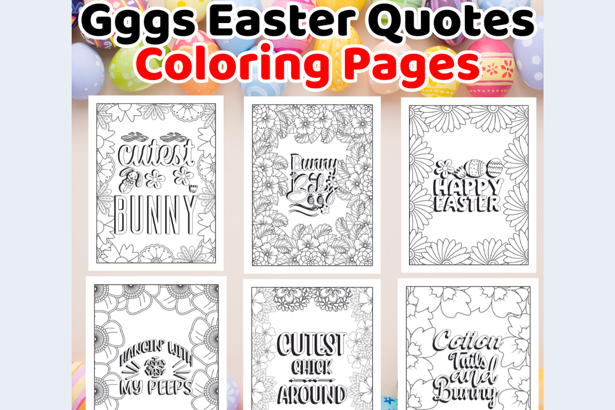 Gggs Easter Quotes Coloring Book, a Seasonal Illustration by Sourcedigi (Photo 1 of 3)