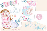 Watercolor Honey GIRL&BOY collection, an Animal Illustration by S_ARTLOVE (Thumbnail 7 of 11)