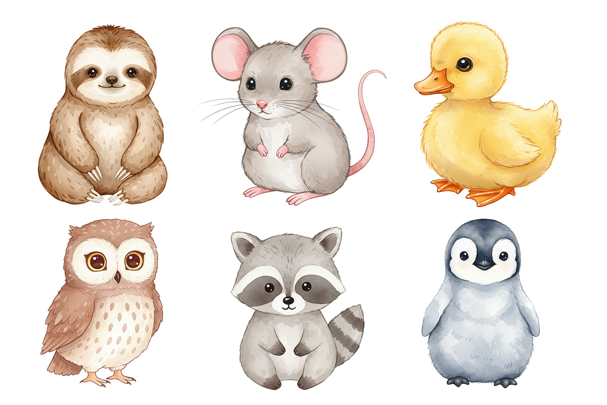cute baby animals clipart, an Animal Illustration by BerryPieArt (Photo 4 of 4)