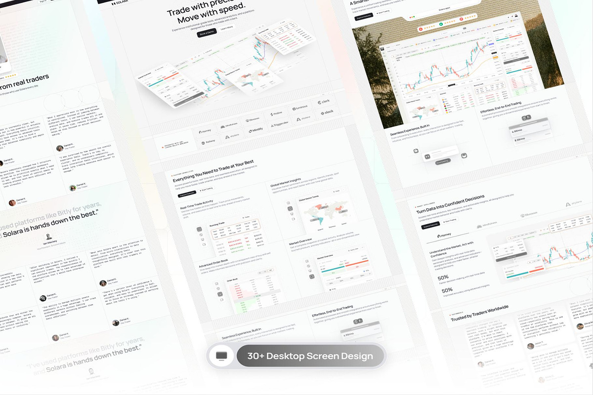 Solara Trading Platform Landing Page, an UI Kit Template by Creative Perspective (Photo 4 of 7)