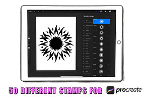 50 Sun Procreate Stamps Brushes