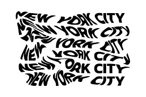 New York City typography wavy text, a Background Graphic by VM25