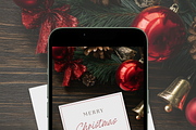 5x5 Christmas Greeting Card Mockup, an Advertising Mockup by Serenefeeling (Thumbnail 6 of 7)