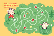 Kawaii goat maze game. Cute baby, an Animal Illustration by YummyBuum (Thumbnail 3 of 3)