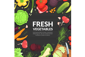 Fresh Vegetables Banner Template, a Food Illustration by TopVectors