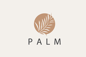 Palm Leaf Logo Design Vector Simple, a Branding & Logo Template by Maylianaw28