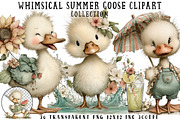 Whimsical Summer Goose Clipart, an Illustration by OK Design (Thumbnail 1 of 6)