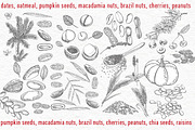 Nuts &  Health snacks, a Food Illustration by Ann Astro (Thumbnail 2 of 12)