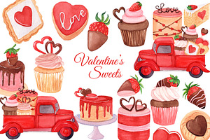 Valentine's Sweets Clipart & Pattern