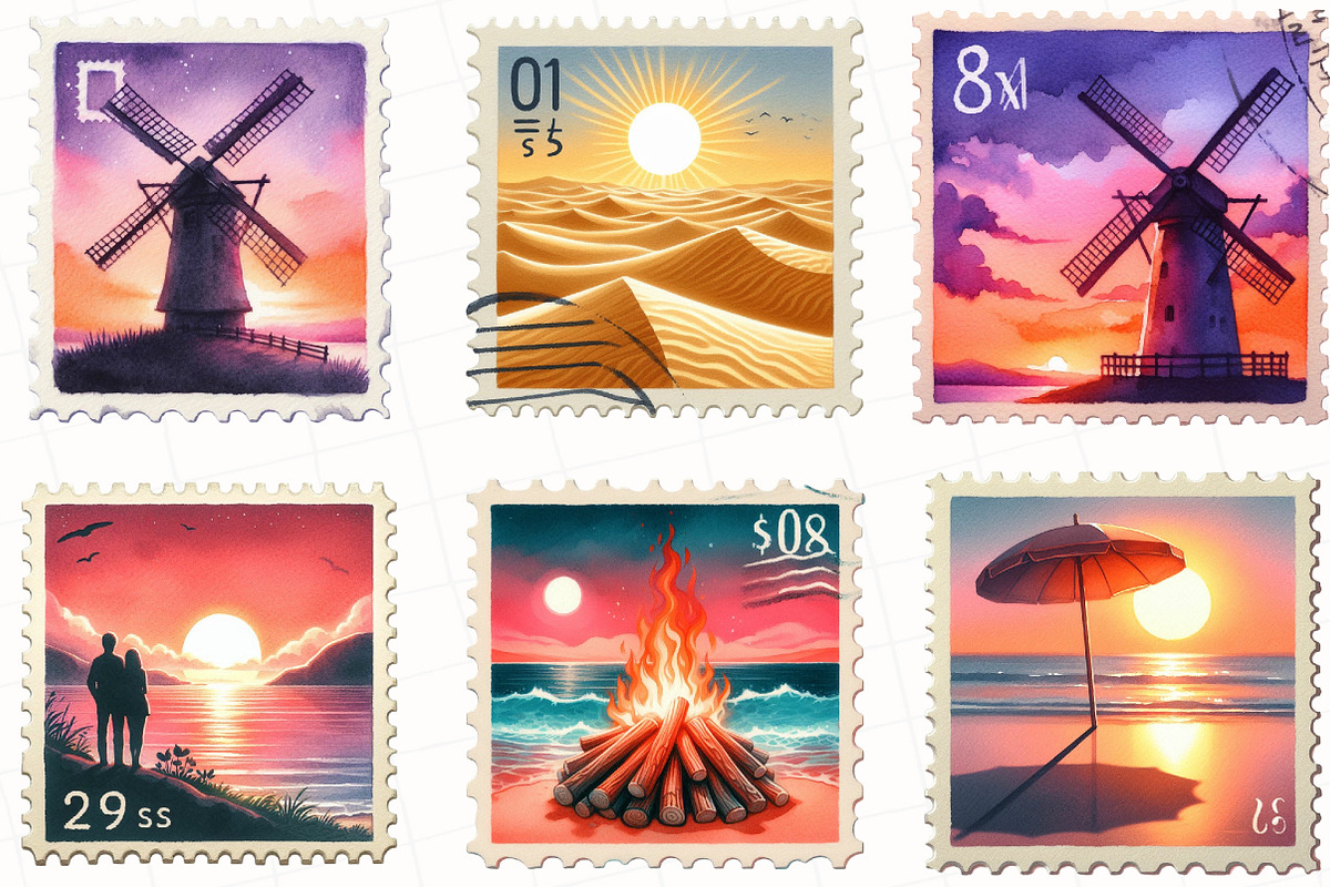 Summer Postage Stamp Clipart, an Illustration by OK Design (Photo 5 of 5)