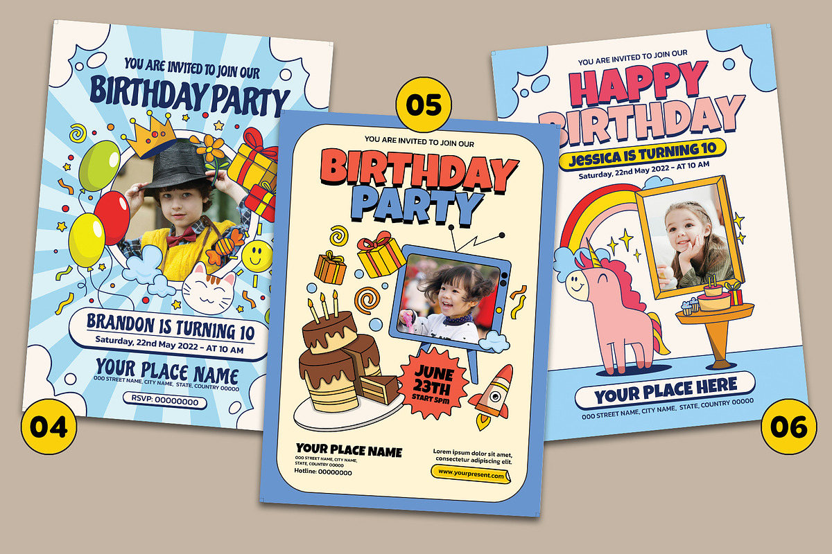 Happy Birthday Flyer (15 Assets), a Flyer Template by Graptail (Photo 3 of 6)