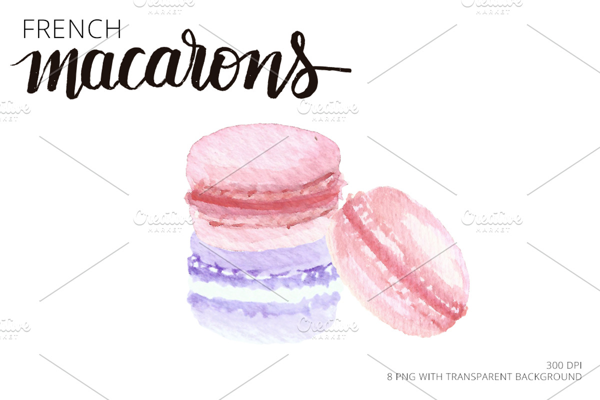 Macarons - French Cookie Watercolor, an Illustration by RV Zarpelon (Photo 3 of 3)