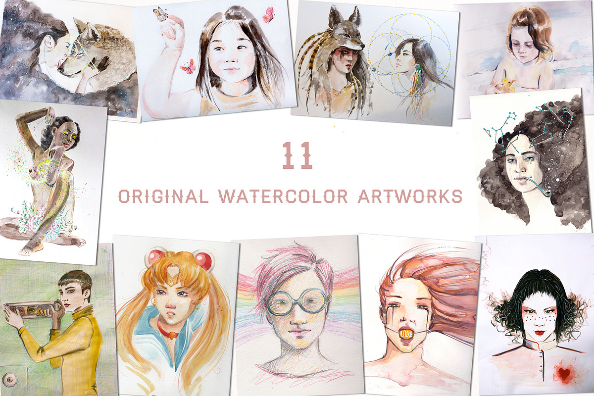 Watercolor Feminine Aspects, a Decorative Illustration by Flo Sacred Art (Photo 2 of 8)