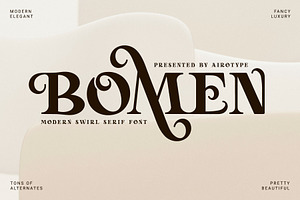 Bomen - Modern Elegant Serif Font, a Serif Font by Airotype