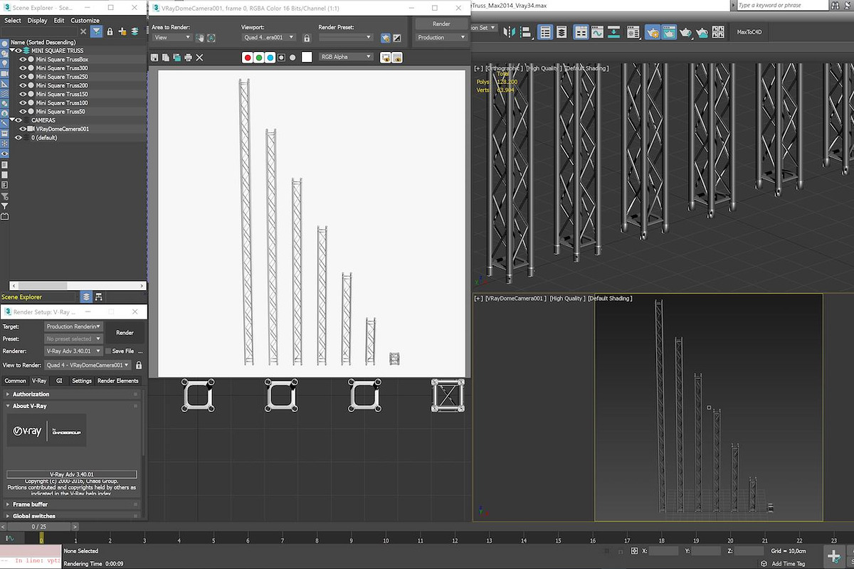 Mini Square Truss (7 PCS Modular), an Architecture 3D Model by akerStudio (Photo 22 of 24)