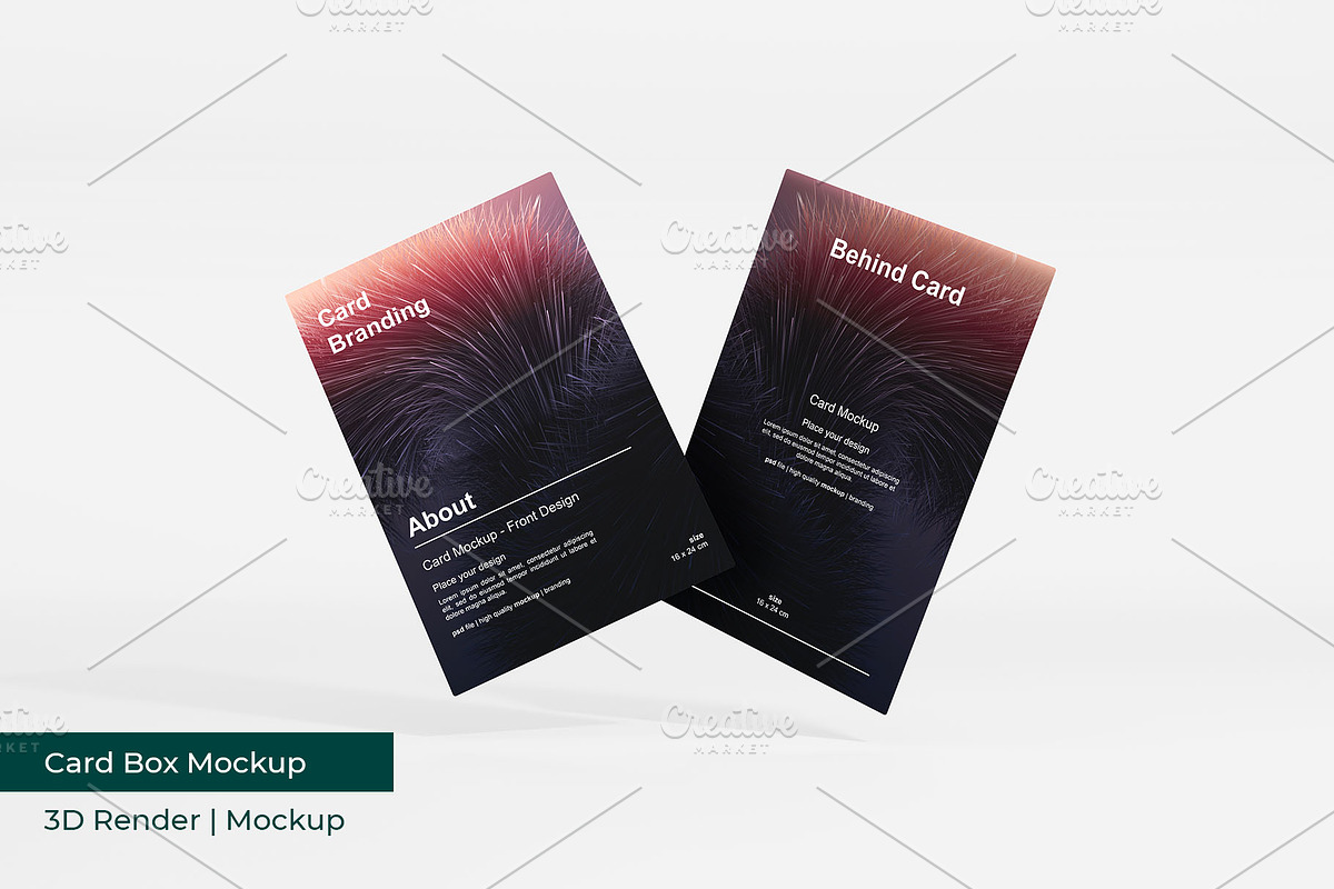 Card Mockup | 3D Rendering, an Advertising Mockup by mrfauzi (Photo 5 of 11)