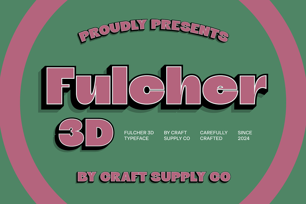 Fulcher 3D, a Sans Serif Font by Craft Supply Co. (Photo 1 of 8)