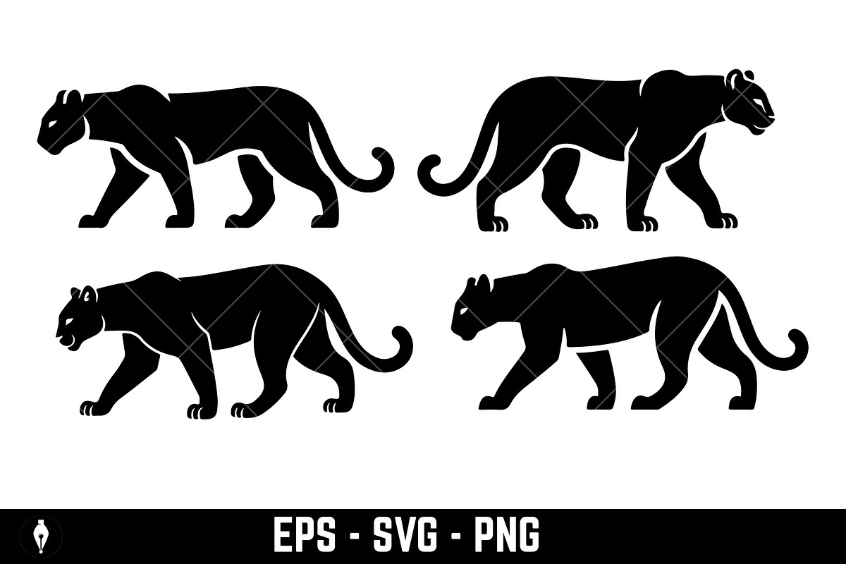 Panther cougar or mountain lion, an Animal Illustration by Vectorhight (Photo 3 of 3)