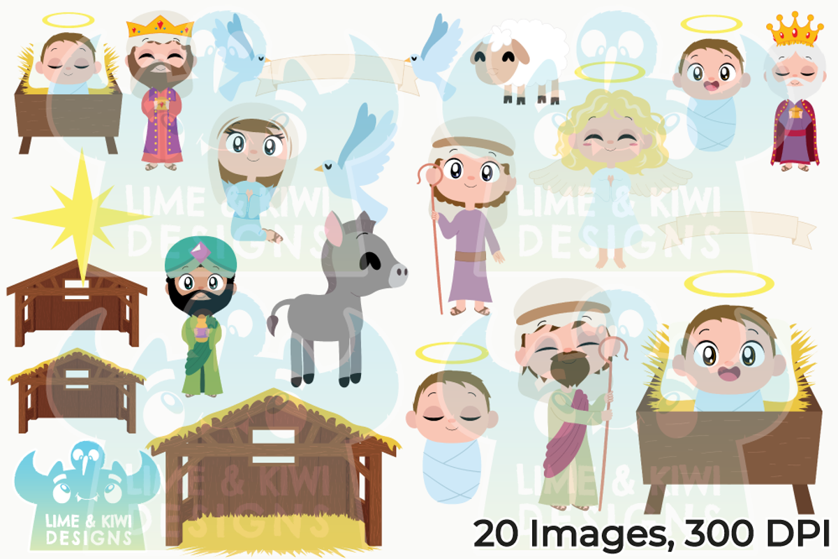 Christmas Nativity Clipart, a Person Illustration by Lime & Kiwi Designs (Photo 2 of 2)