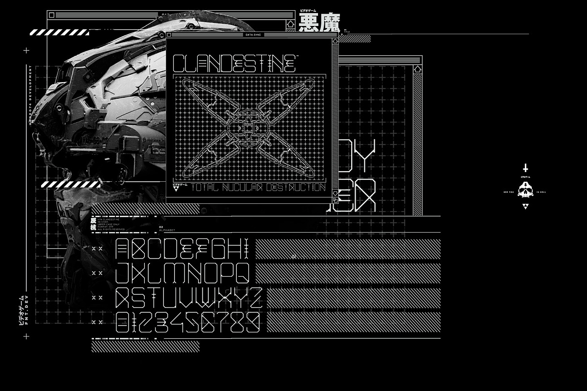 Clandestine, a Font by Hydro74 (Photo 4 of 4)