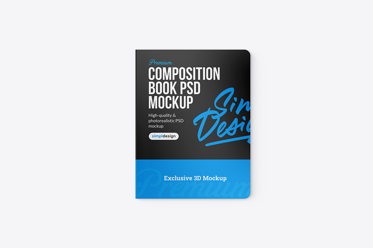 Composition Softcover Book Mockup, a Books & Magazine Mockup by SimplDesign (Photo 3 of 13)