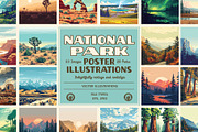 National Park Poster Illustrations, a Decorative Illustration by Vicarel Studios (Thumbnail 1 of 23)