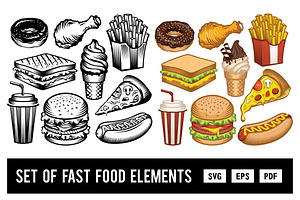 Fast Food Illustration, an Object Graphic by Nocturnal Workspace