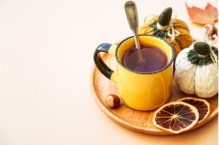 Cup of tea, spices, dry leaves, and, a Food & Drink Photo by Nadia-nb