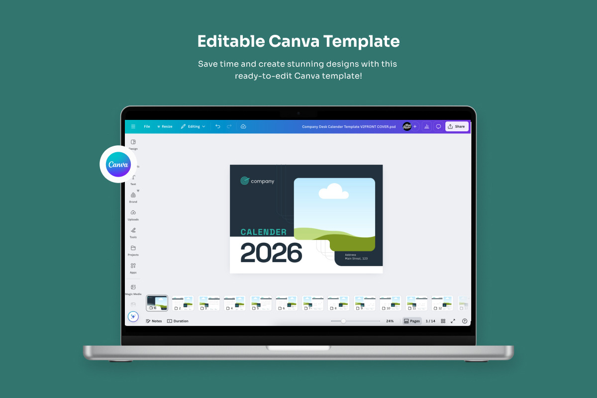 Corporate Desk Calendar 2026 preview 3