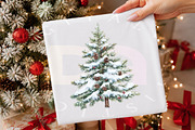 Watercolor Snowy Pine Trees Clipart, a Transportation Illustration by Digital Artistic99 (Thumbnail 4 of 7)