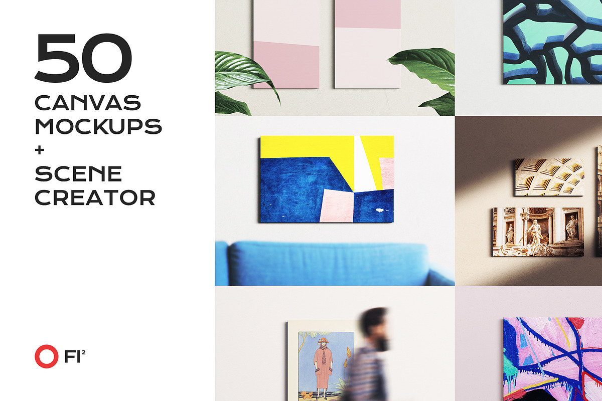 50 canvas mockup bundle creator kit, a Household Mockup by FoundImages (Photo 1 of 54)