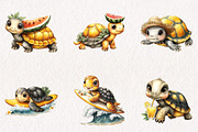 Quirky Funny Summer Turtle Clipart, an Animal Illustration by CreationArt (Thumbnail 3 of 7)