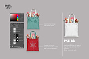 Isolated Christmas tote bag mockup, a Product Mockup by Make Beautiful Things (Thumbnail 2 of 6)