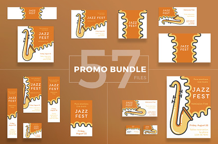 Promo Bundle | Jazz Festival, a Poster Template by Amber Graphics