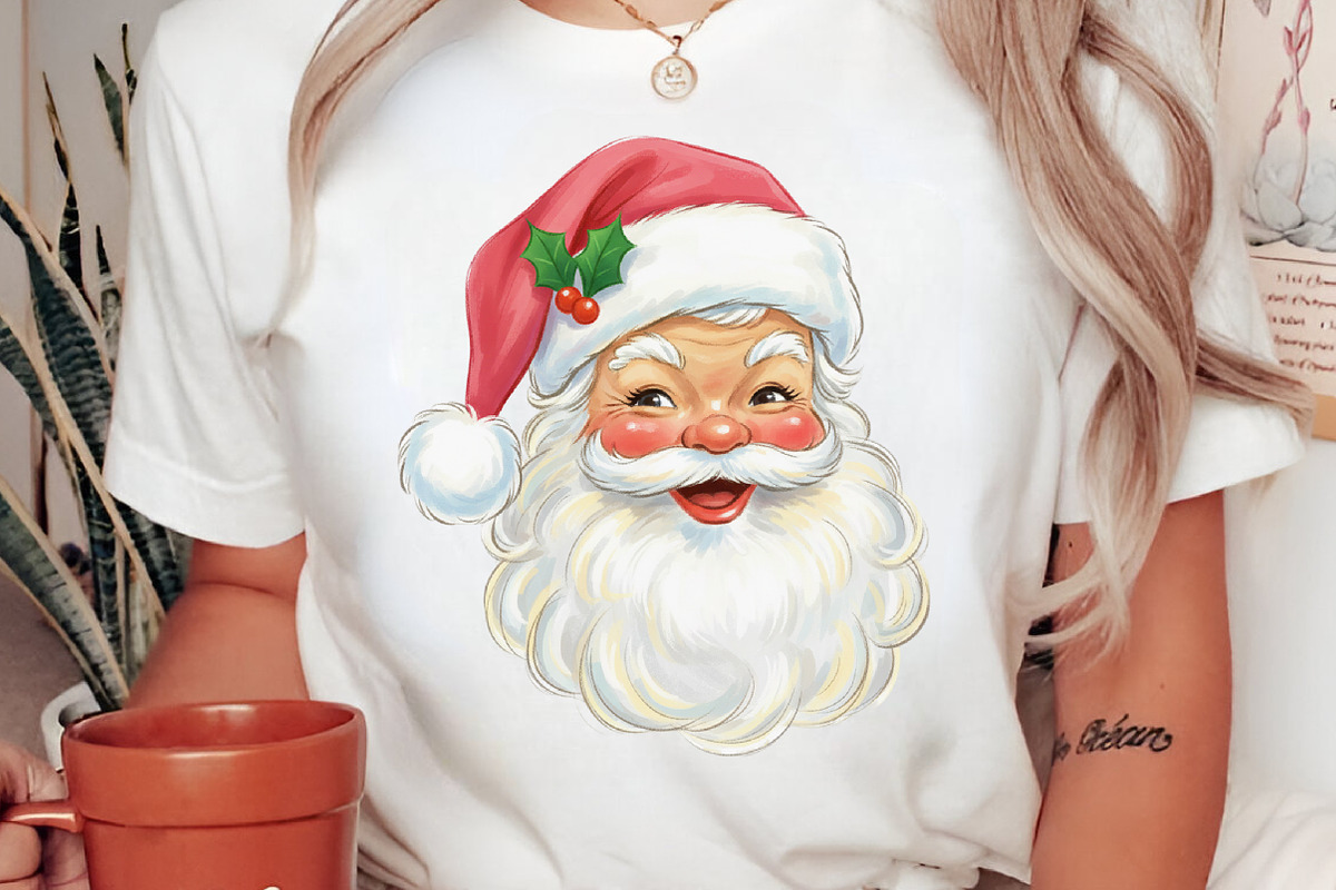 Vintage Christmas Pink Santa PNG, an Illustration by Libby Wishes (Photo 3 of 9)