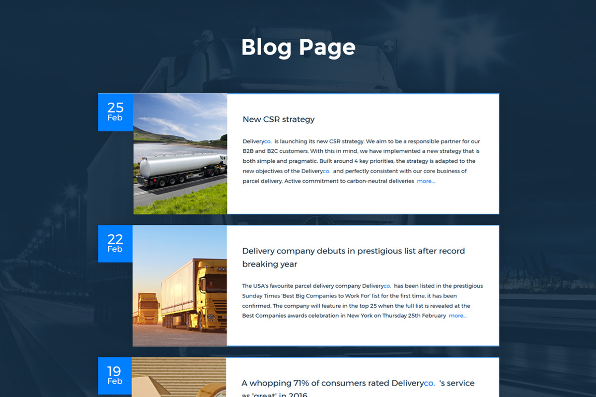 Delivery Services Website Template, a HTML Template by Zemez (Photo 6 of 6)
