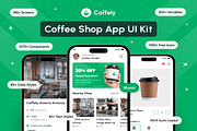Coffee Shop App UI Kit, an UI Kit Template by Digital_Fantasies (Thumbnail 1 of 8)