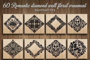 60 Romantic Diamond Wall Floral