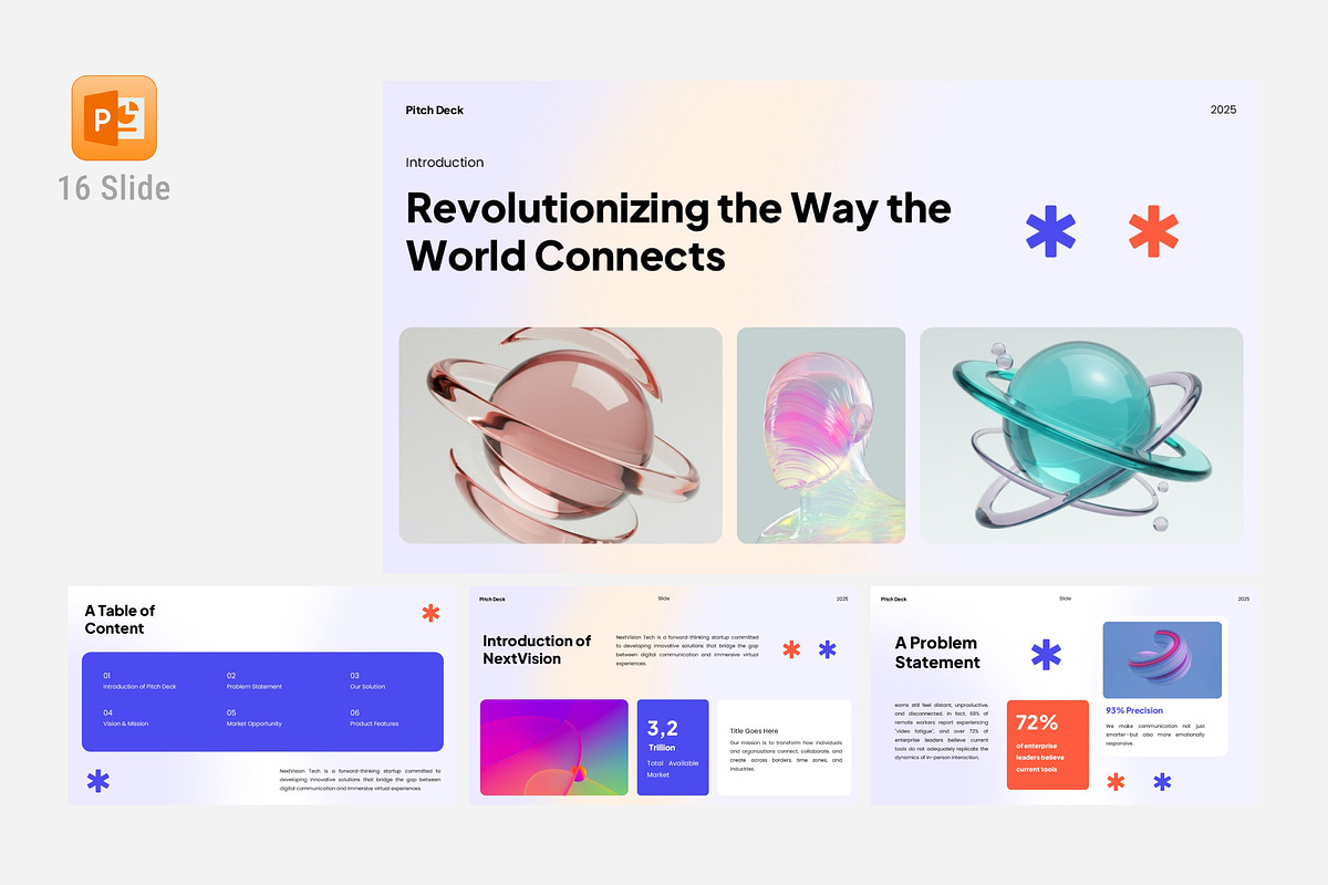 Pastel Futuristic Startup Pitch Deck, a Presentation Template by Eklip Studio (Photo 1 of 6)