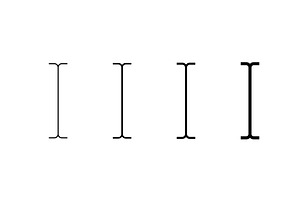 Black linear cursor icon for UI