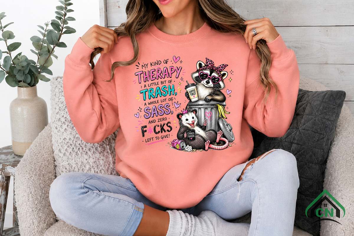 Sassy Raccoon Therapy Trash PNG, a Seasonal Illustration by Craft Nest (Photo 3 of 6)