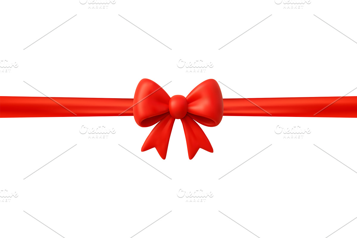 3d Red Ribbon with Bow for Gift, an Object Illustration by ModVector