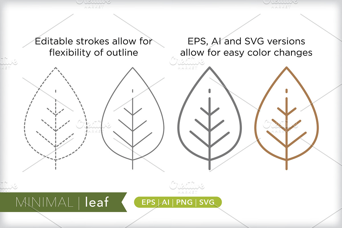 Minimal leaf icons, an Outline Icon by Picture Window (Photo 5 of 5)