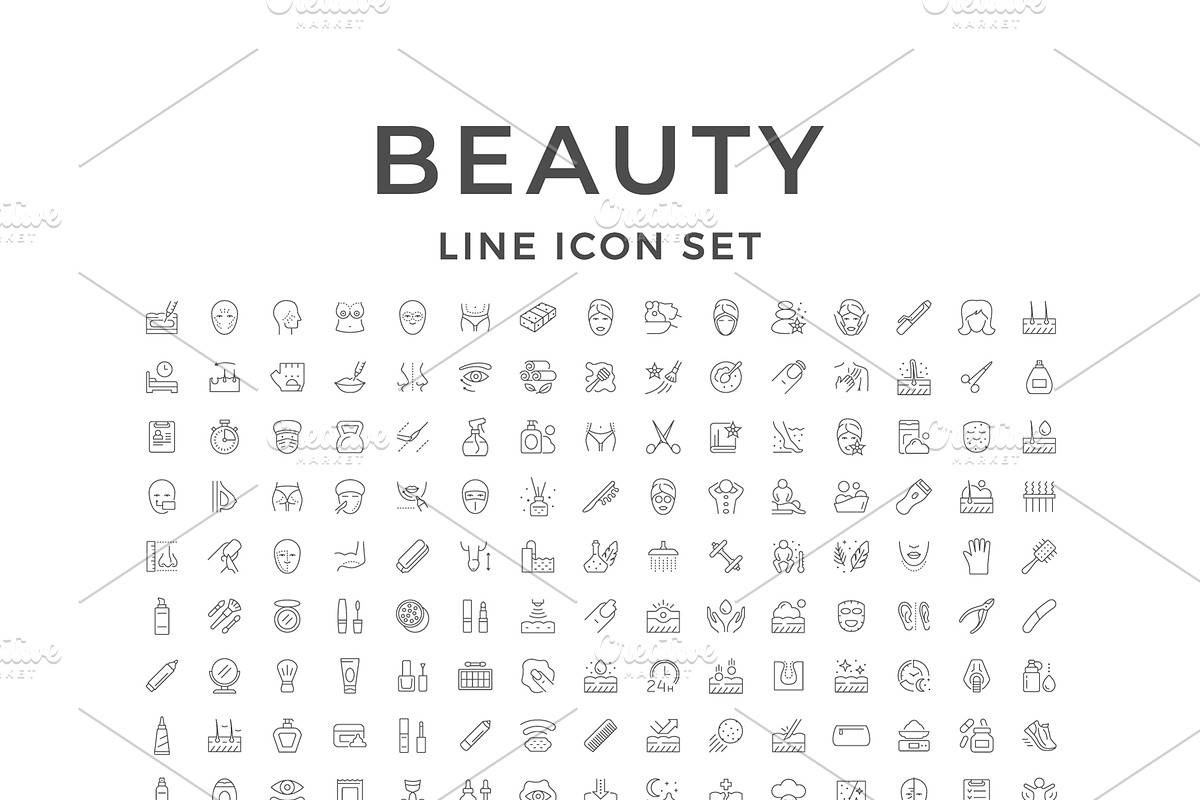 Set line icons of beauty, an Outline Icon by motorama