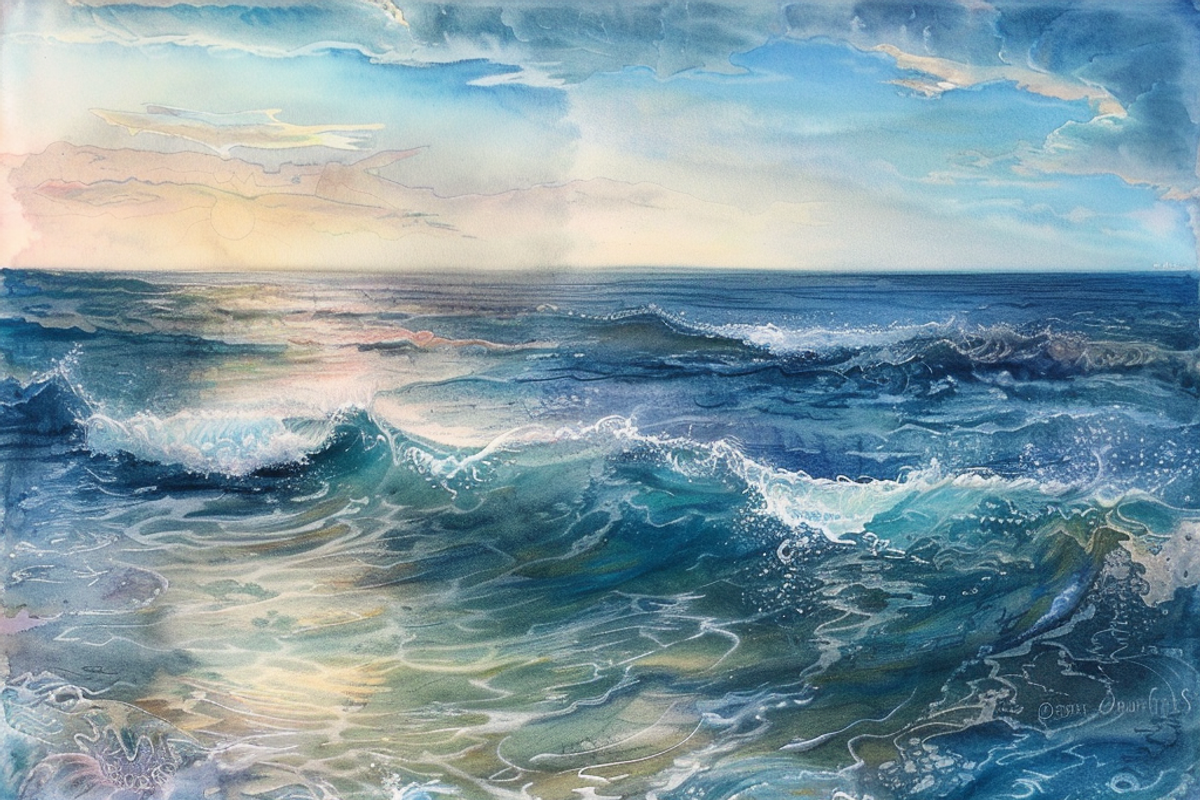 Watercolor Ocean, a Background Graphic by Printable Treasure (Photo 11 of 13)